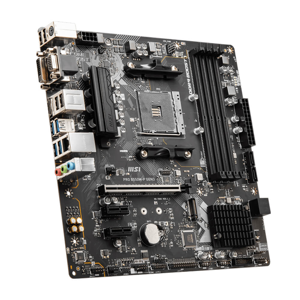 Tarjeta Madre MSI PRO B550M-P GEN3/ Micro-ATX, Socket AM4, AMD B550, HDMI, 128GB DDR4 para AMD, Ryzen 5000 Readt, PRO B550M-P GEN3 - Image 4