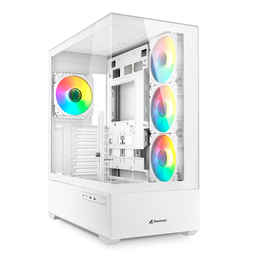 Gabinete Sharkoon AK6 RGB White, ATX/Micro-ATX/Mini-ITX, Cristal Templado, USB 3.2, Sin Fuente, 4 Ventiladores Instalados, AK6 RGB WHITE