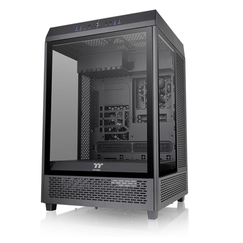 Gabinete Thermaltake Tower 500, Midi-Tower, ATX/Micro-ATX/Mini-ITX/E-ATX, Cristal Templado, USB 3.2/3.0, Sin Fuente, 2 Ventiladores Instalados, Negro, CA-1X1-00M1WN-00 /
