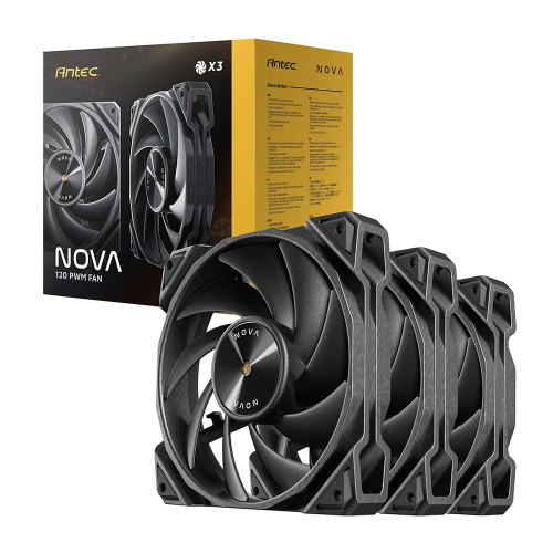 Kit 3 Ventiladores Antec Nova 120, 3x120mm, 3000RPM, Negro, NOVA 120_3PK