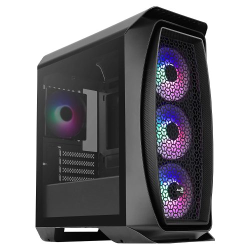 Gabinete Aerocool Aero One Duo Black, 4 Ventiladores RGB, Cristal Templado, ATX, USB 3.0