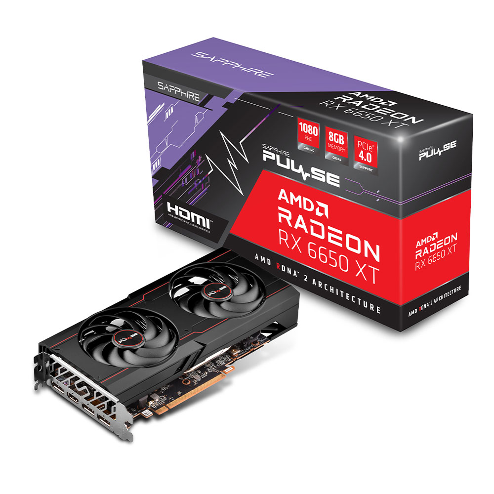 Tarjeta de video Radeon RX 6650 XT 8GB GDDR6, Sapphire Pulse, HDMI, DP/ PCI-e 4.0, Nuevo Chip RDNA 2, 11319-03-20G, 1 AÑO DE GARANTIA NACIONAL