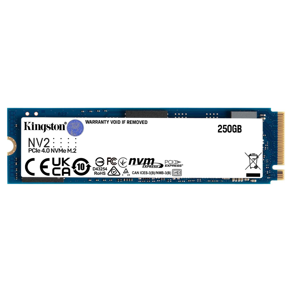 Unidad de Estado Solido M.2 KINGSTON, 250GB (SNV2S/250G) NV2, PCIE 4.0, NVME, 2280, /MAX. 1 X CLIENTE