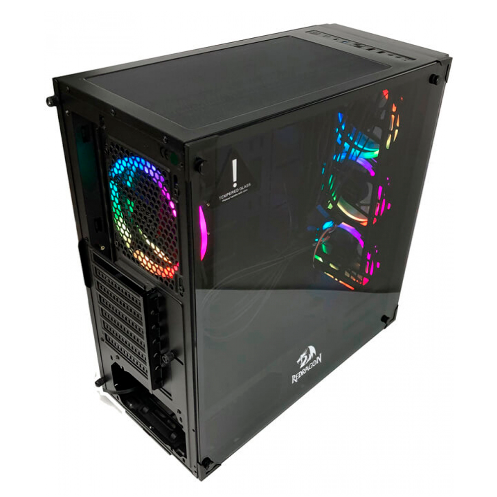 Gabinete Gamer Redragon Wheel Jack, Negro, Mid Tower, Crstal Templado, RGB, GC-606BK-3RGB - Image 3