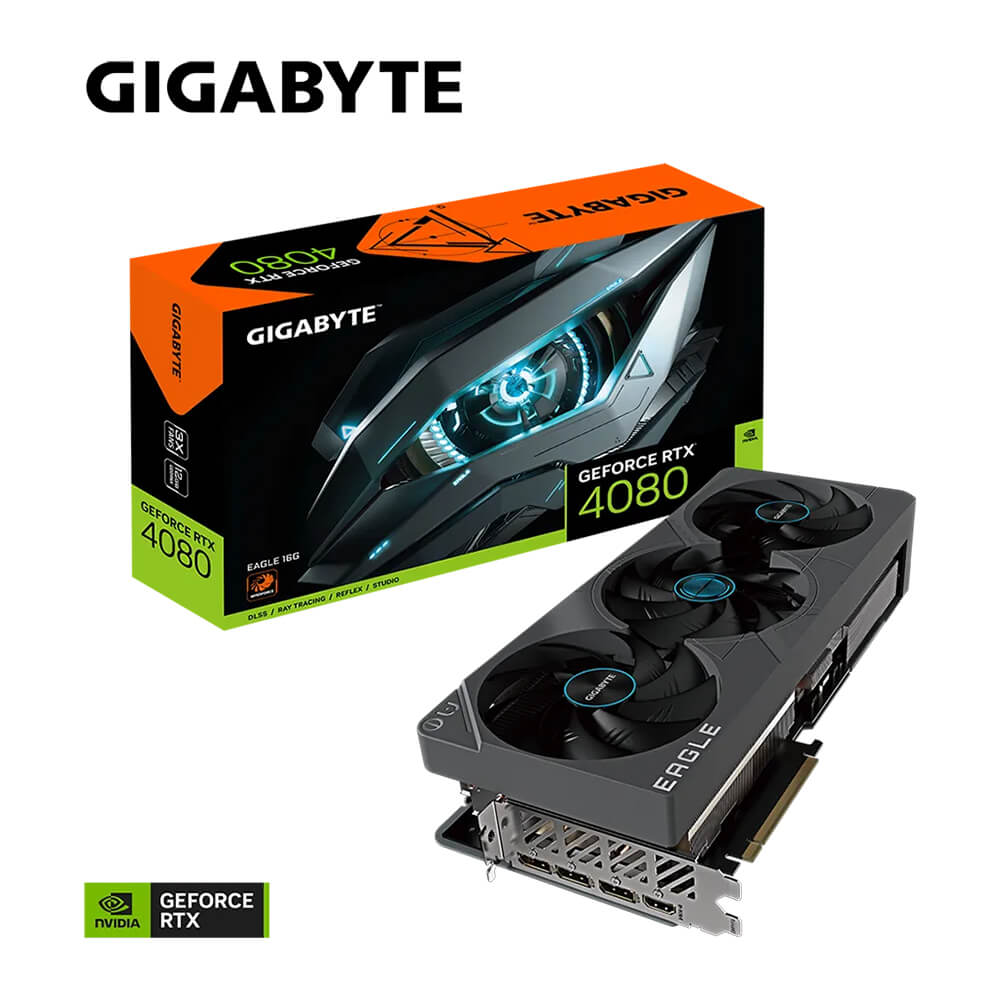 Tarjeta de Video Gigabyte NVIDIA GeForce RTX 4080 Eagle, PCI Express 4.0, 16GB 256-bit GDDR6X, GV-N4080EAGLE-16GD, 3 AÑOS DE GARANTIA NACIONAL