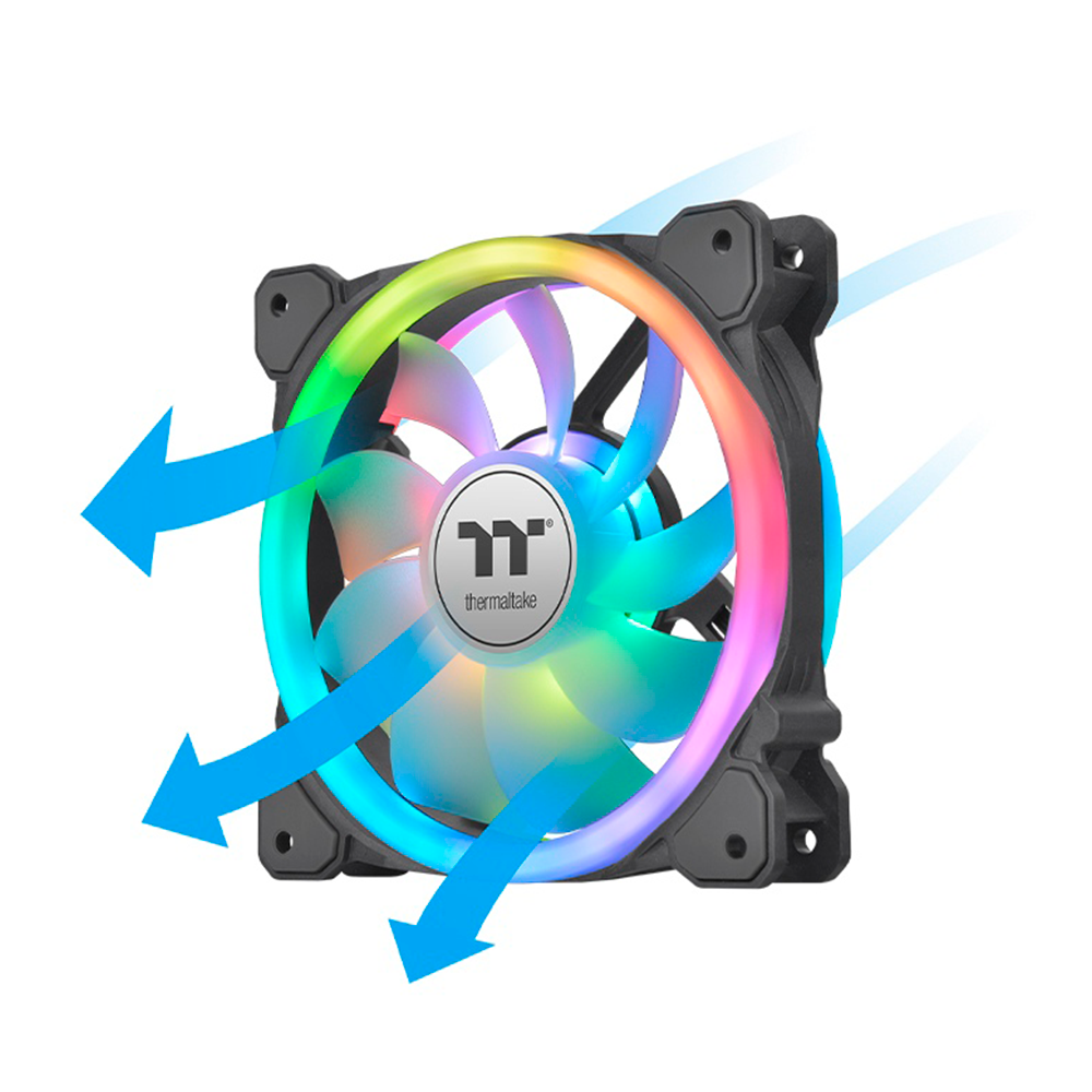 Kit 3 Ventiladores Thermaltake Swafan 12 RGB, 120mm, 500-2000RPM, Color Negro, 3 Piezas, CL-F137-PL12SW-A - Image 4