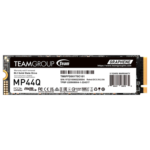 Unidad de Estado Sólido SSD Team Group MP44Q NVMe, 4TB, PCI Express 4.0, M.2, TM8FFD004T0C101, /MAX. 1 X CLIENTE