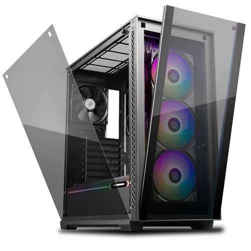 Gabinete Deepcool Matrexx 70 ADD-RGB 3F Black, Asus Aura Sync, Cristal Templado, E-ATX - DP-ATX-MATREXX70-BKG0P-3F