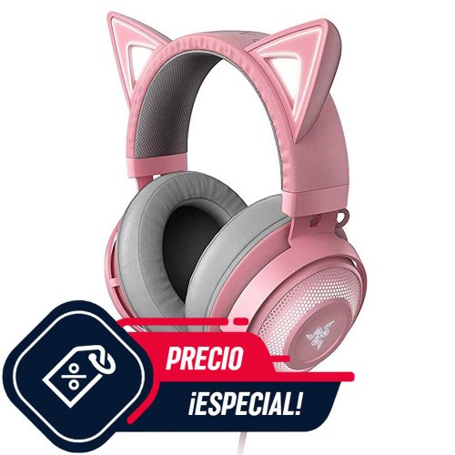 Diadema Gamer Razer Kraken Kitty Quartz Edition, RGB Razer Chroma, 7.1Canales THX Certified, RZ04-02980200-R3M1