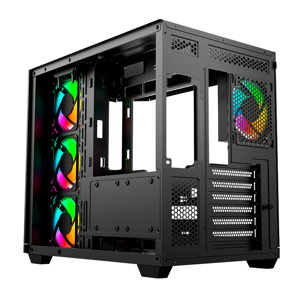 Gabinete Balam Rush Tank Master 9600 TB, Midi-Tower, ATX/Micro-ATX/ITX, Cristal Templado, USB 3.0/2.0, 3 Ventiladores RGB Instalados, Blanco con Negro, BR-938693 - Image 3