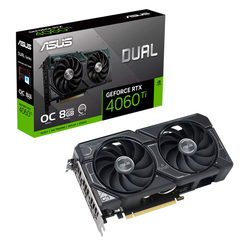 Tarjeta de Video GeForce RTX 4060 TI ASUS DUAL OC 8GB, Doble Ventilador, 128-bit, GDDR6, 3 Años de Garantía Nacional, DUAL-RTX4060TI-O8GG