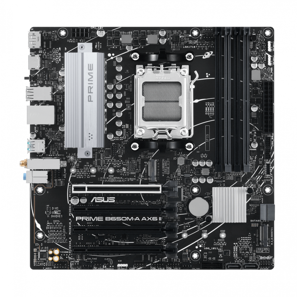 Tarjeta Madre ASUS PRIME B650M-A AX6 II, Micro-ATX, AM5, AMD B650, Up to 192GB DDR5, HDMI/DP, PRIME B650M-A AX6 II - Image 2