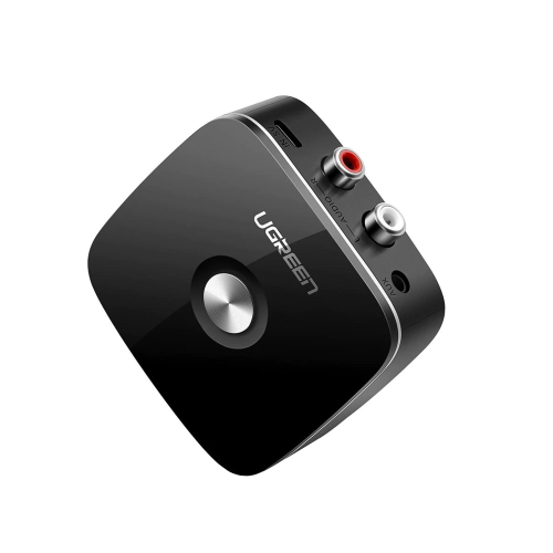 UGREEN 30445 Receptor de Audio Bluetooth 5.0 a RCA o Auxiliar 3.5mm, Tecnología EDR, Reconexión Automática, Hasta 10 m, Ideal para Conectar Celulares, o Tabletas hacia alguna Bocina o Sistema de Audio