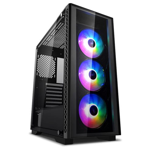 Gabinete Deepcool Matrexx 50 ADD-RGB 3F Black, Asus Aura Sync, Cristal Templado, E-ATX - DP-ATX-MATREXX50-AR-3F-US