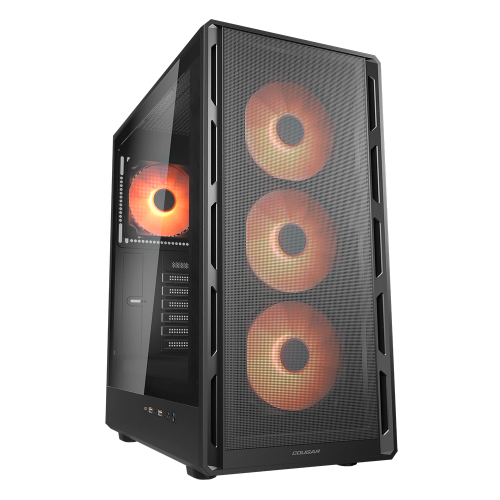 Gabinete Cougar Airface Pure PRO, RGB, Cristal Templado, Midi-Tower, Mini-ITX/Micro-ATX/ATX, USB 3.0/2.0, Sin Fuente, 4 Ventiladores ARGB Instalados, Negro, 382GA50.0003