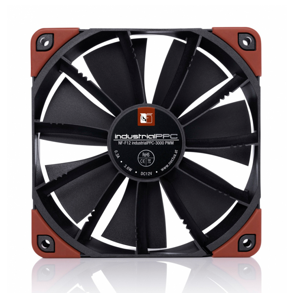Ventilador Noctua NF-F12 IndustrialPPC, 120mm, 3000RPM, Negro/Café, NF-F12 INDUSTRIALPPC-3000 PWM - Image 4