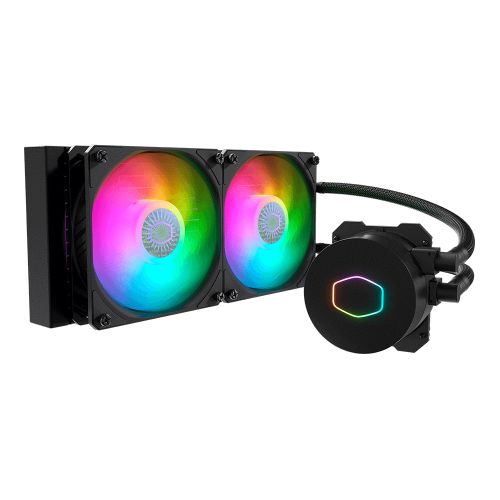 Sistema de Enfriamiento Liquido AIO Cooler Master Masterliquid ML240L Black V2 ARGB - 120mm X2 (240mm) Intel y AMD, ARGB Iluminación, MLW-D24M-A18PA-R2