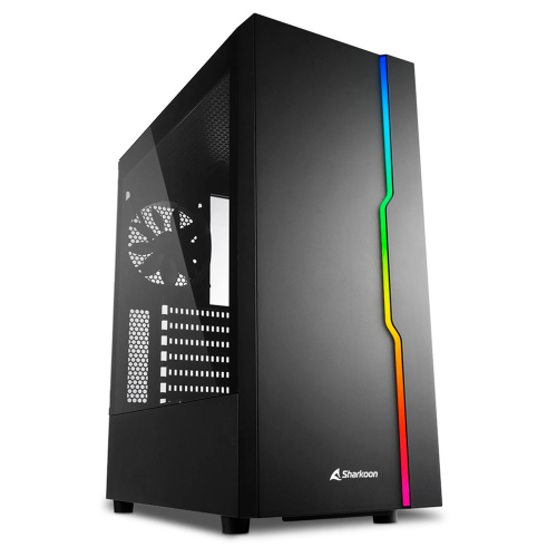 Gabinete Sharkoon RGB Slider Black, ATX/Micro-ATX/Mini-ITX, Cristal Templado, USB 3.2, Sin Fuente, RGB SLIDER BLACK