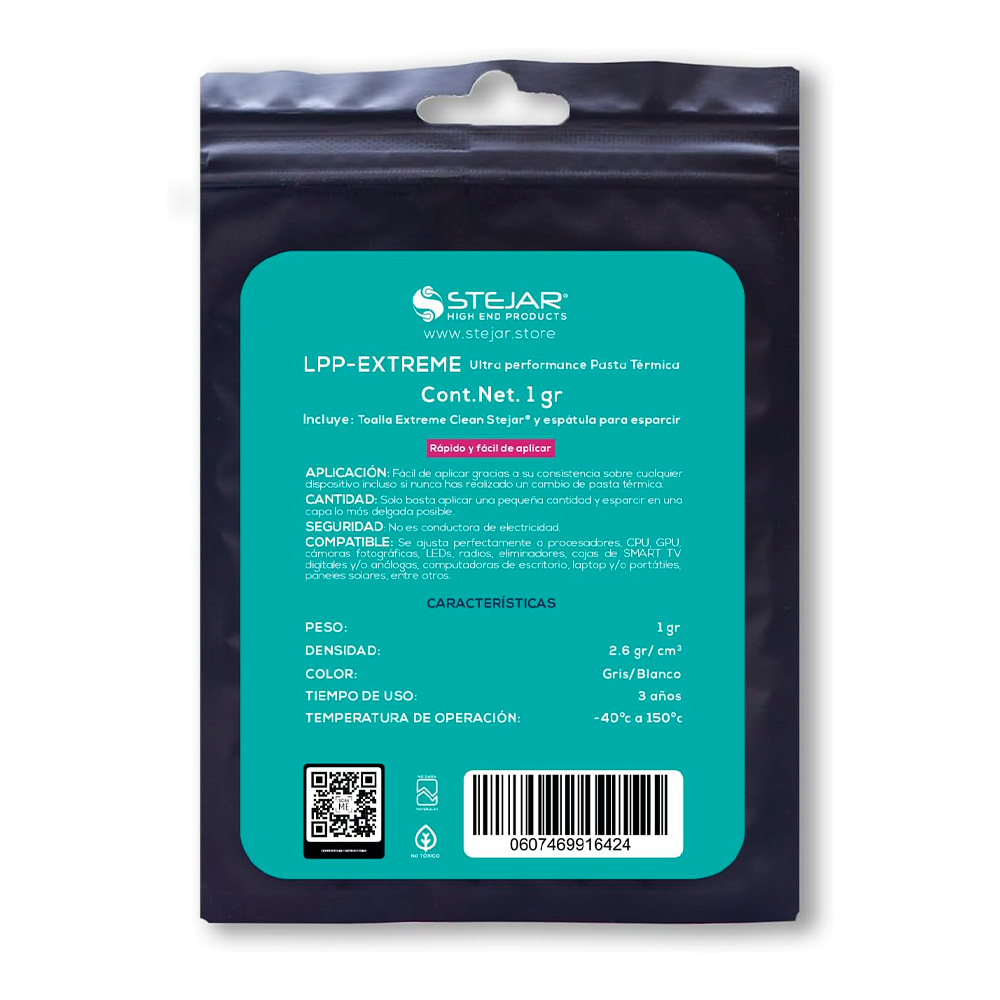 Jeringa Pasta Térmica Stejar 1gr LPP-Extreme, Alta Calidad, Compatible con GPU, CPU, Consolas, Cámaras, Leds, LPP-EXTREME - Image 2