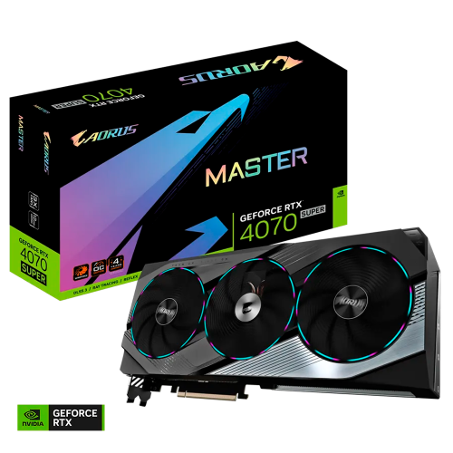 Tarjeta de Video GIGABYTE AORUS Nvidia GeForce RTX 4070 Super Master 12GB, 3 Ventiladores WINDFORCE, 12 GB, 192 bits, GDDR6X, GV-N407SAORUS M-12GD