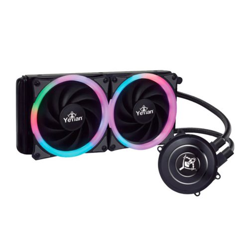 Sistema de Enfriamiento Liquido AIO Yeyian VATN SERIE 2400 - 120mmx2 Intel y Amd, Listo para AM4