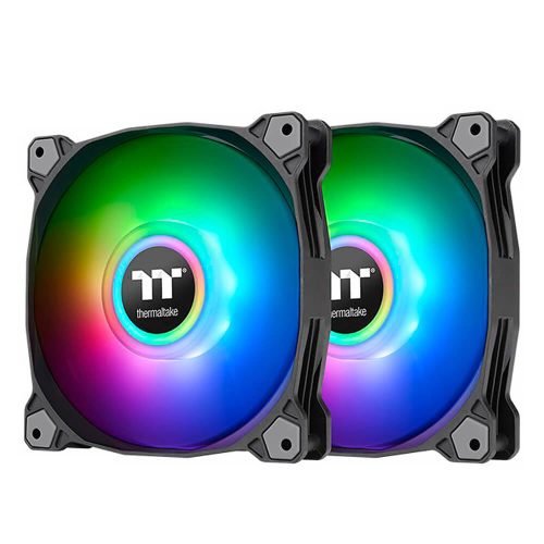 Kit de Ventiladores Thermaltake Pure Duo 12 ARGB Black, 2x120mm, Incluye controlador, Admite conector 5V ARGB, CL-F115-PL12SW-B