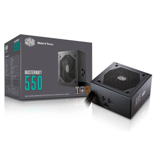 Fuente de poder Cooler Master Masterwatt 550, 550W, 80+ Bronze Modular, MPX-5501-AMAAB-US