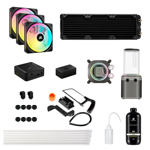 Kit de refrigeración personalizado CORSAIR Hydro X Series iCUE LINK XH405i, Bucle de Refrigeración de Agua de Línea Dura, Bloque de agua de CPU XC7 ELITE, Bomba XD5 ELITE D5 Res, Radiador XR5, CX-9070016-WW