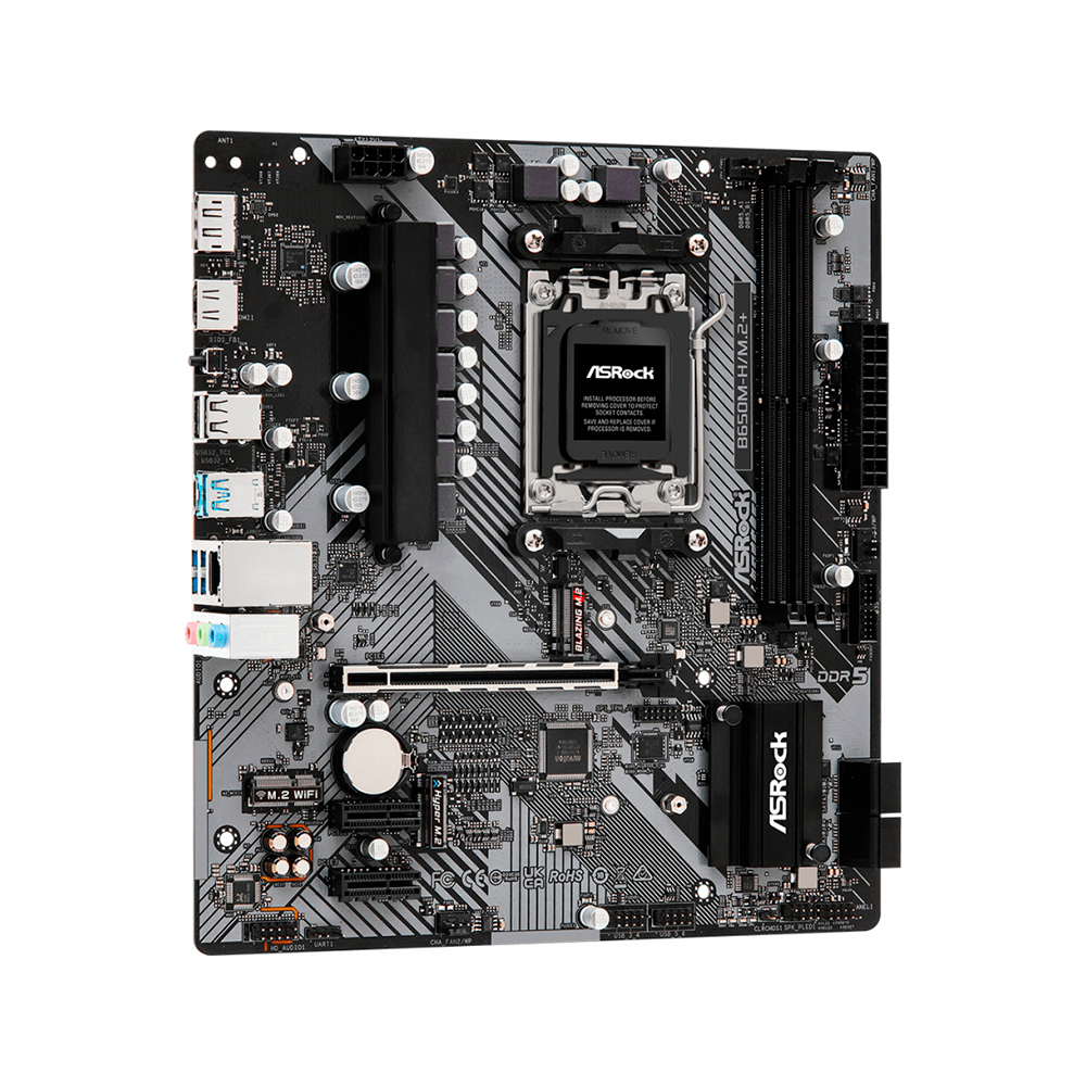Tarjeta Madre ASRock B650M-H/M.2+, Micro-ATX, AM5, AMD B650, Up to 96GB DDR5, HDMI/DP para AMD, B650M-H/M.2+ - Image 3