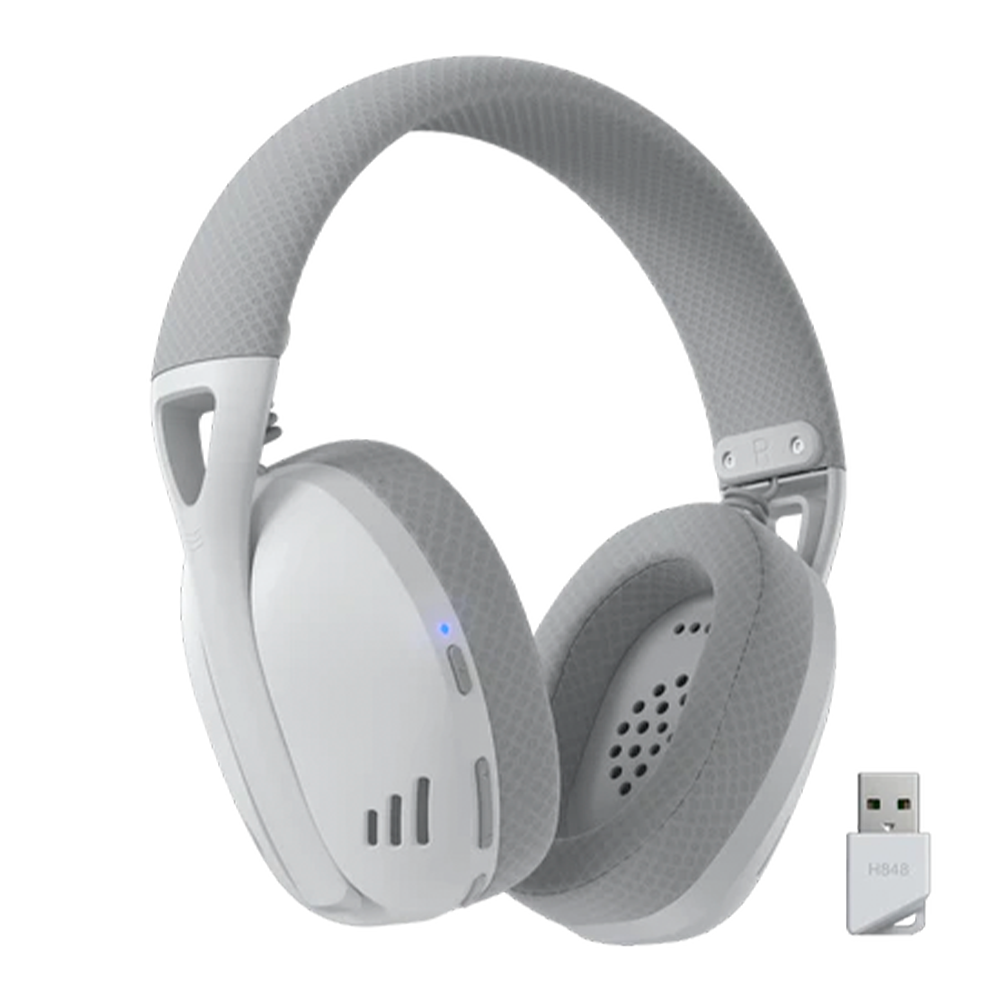 Diadema Gamer Redragon IRE PRO H848, Blanca con Gris, Inalámbrica, Stereo, USB, PC, H848G - Image 2