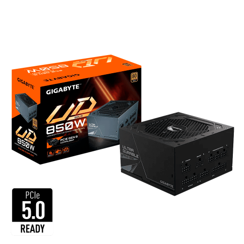 Fuente de Poder Gigabyte UD850GM 80+ Gold, Full Modular, 20+4 pin ATX, 120mm, 850W, GP-UD850GM, PG5/