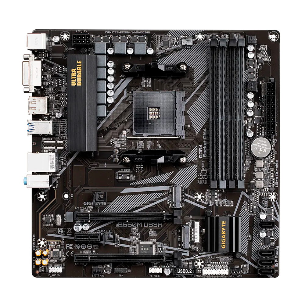 Tarjeta Madre Gigabyte B550M DS3H, AM4, AMD RYZEN 5000 SERIES, Micro ATX - Image 3