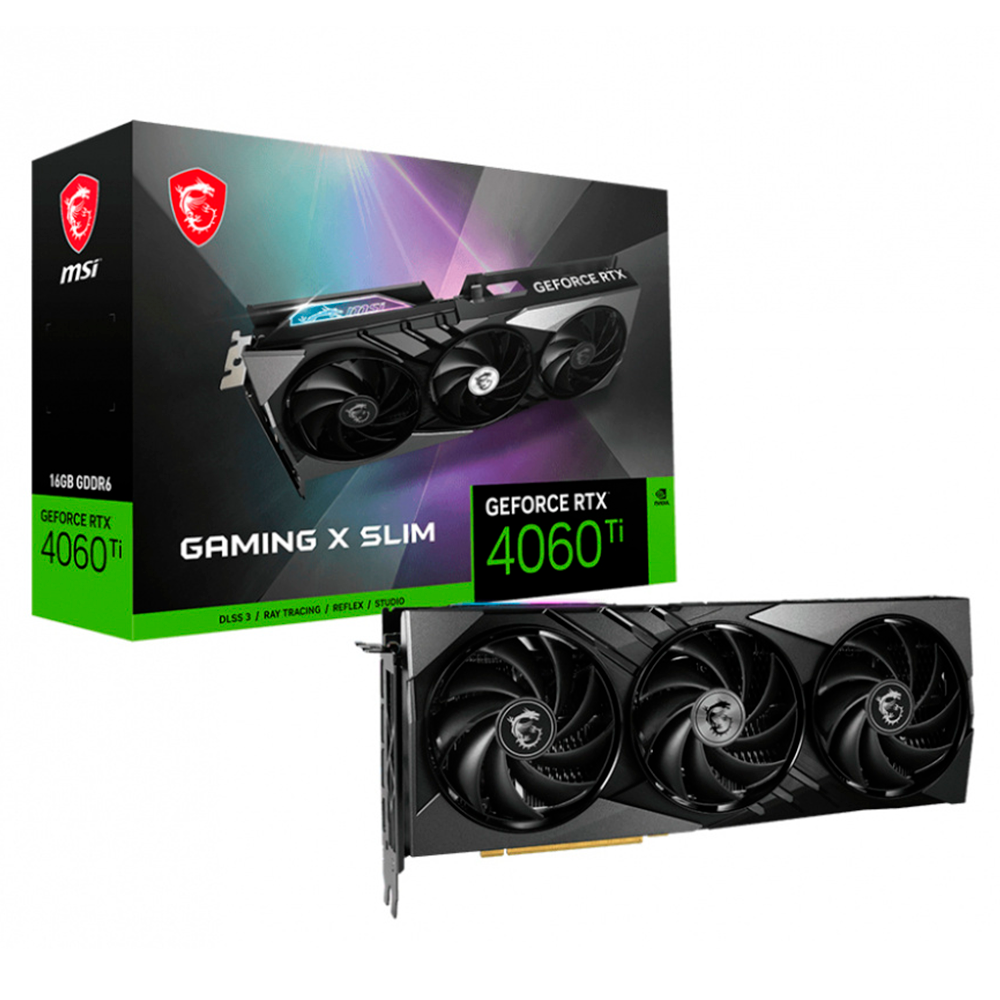 Tarjeta de Video MSI GeForce RTX 4060 Ti GAMING X SLIM 16G, 16GB 128-bit GDDR6, PCI Express x8, 912-V517-002