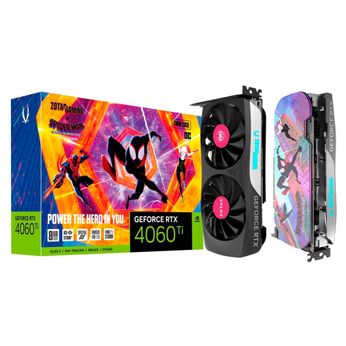 Tarjeta de Video Zotac NVIDIA GAMING GeForce RTX 4060 Ti 8GB Twin Edge OC SPIDER-MAN Across the Spider-Verse, 8GB, 128-bit GDDR6, PCI Express 4.0, ZT-D40610H-10SMP