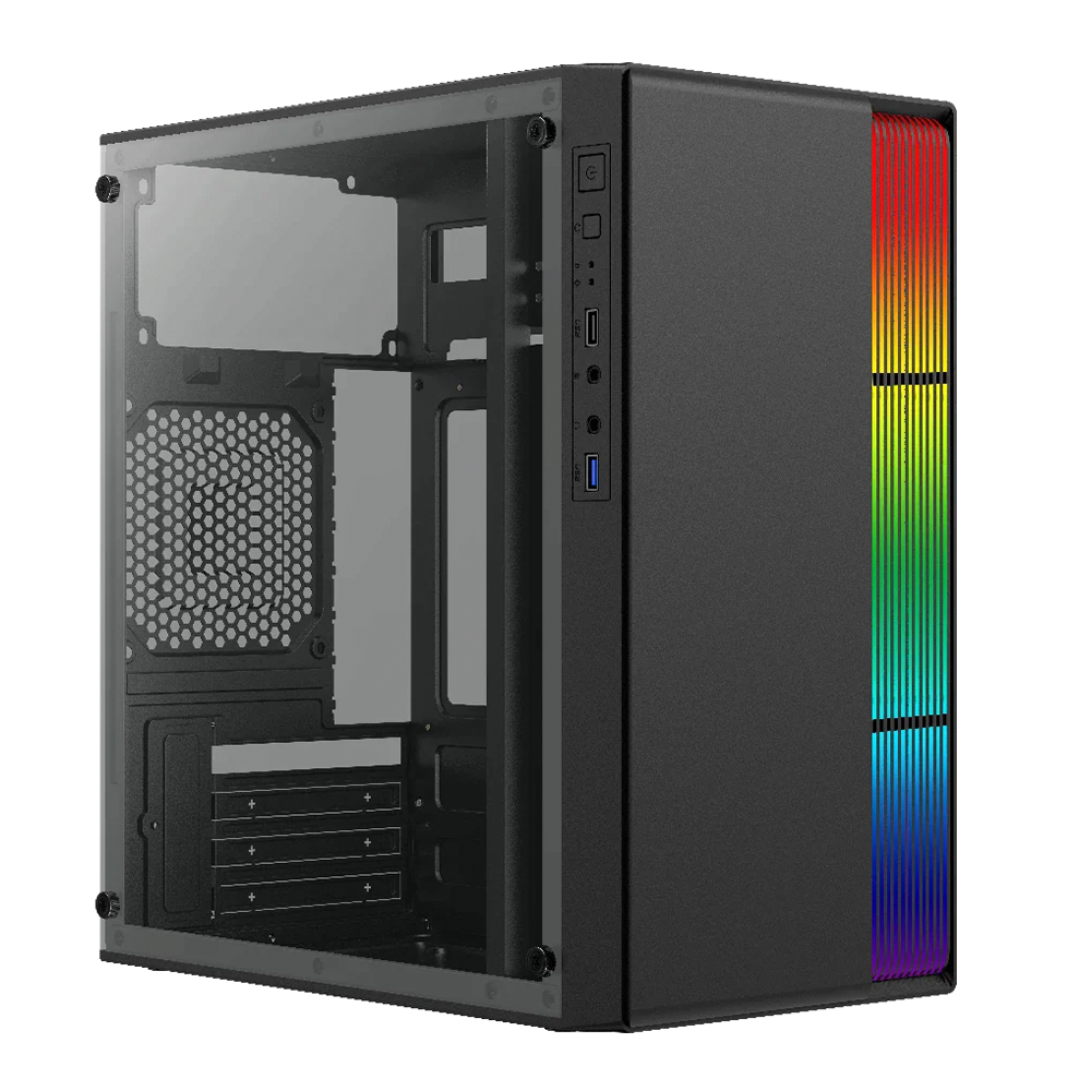 Gabinete Acteck Fusion II GI440, Micro Tower /ITX/Micro ATX/Mini-ITX, USB 2.0/3.0, Con Fuente de 500W, Negro, AC-935753