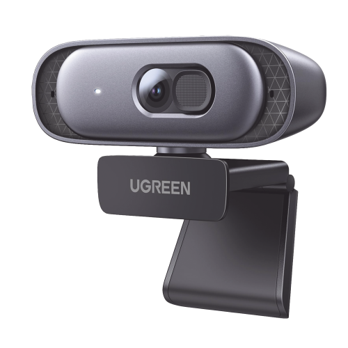 UGREEN 35626 Cámara Web 2K con Micrófono Integrado | Cancelación de Ruido | Corrección de Luz Automática | Vista Amplia de 91° | Rotación Flexible de 360° | Cubierta de privacidad | Incluye Cable USB de 2M.