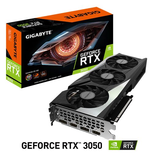 Tarjeta de Video Nvidia GeForce RTX 3050, Gigabyte Gaming OC 8GB, GV-N3050GAMING-OC, 3 AÑOS DE GARANTIA NACIONAL