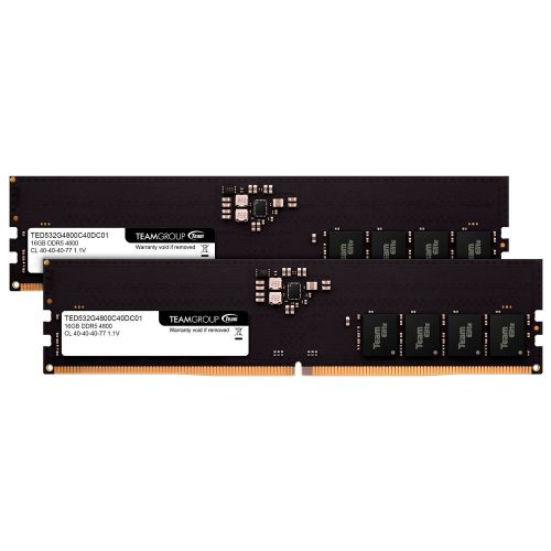 Memoria RAM 32GB DDR5 Teamgroup Elite U-DIMM 4800Mhz, Kit 2x16GB, TED532G4800C40DC01 /MAX. 1 X CLIENTE