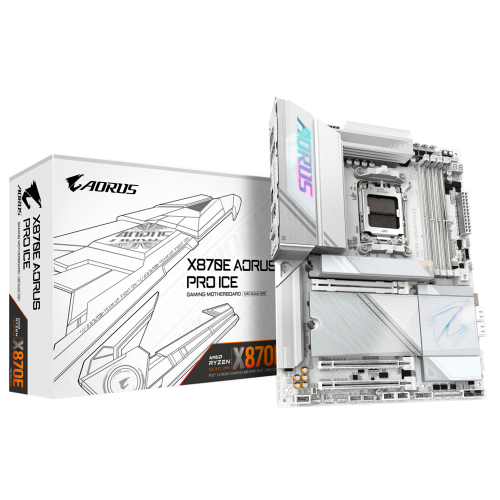 Tarjeta Madre AORUS X870E AORUS PRO ICE, ATX, AM5, AMD X870E, Up to 256GB DDR5, HDMI/DP, X870E AORUS PRO ICE