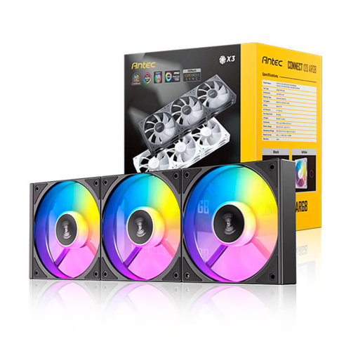 Kit 3 Ventiladores Antec Connect 120 ARGB, Sencilla Instalación, Ventilador PWM ARGB, Negro, C120 ARGB_3PK