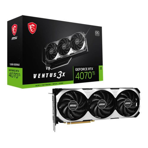 Tarjeta de Video MSI VENTUS Nvidia GeForce RTX 4070 Ti, PCI Express 4.0 x16, 12GB GDDR6X 192-bit, GeForce RTX 4070 Ti VENTUS 3X 12G OC, 912-V513-001, 3 AÑOS DE GARANTIA NACIONAL