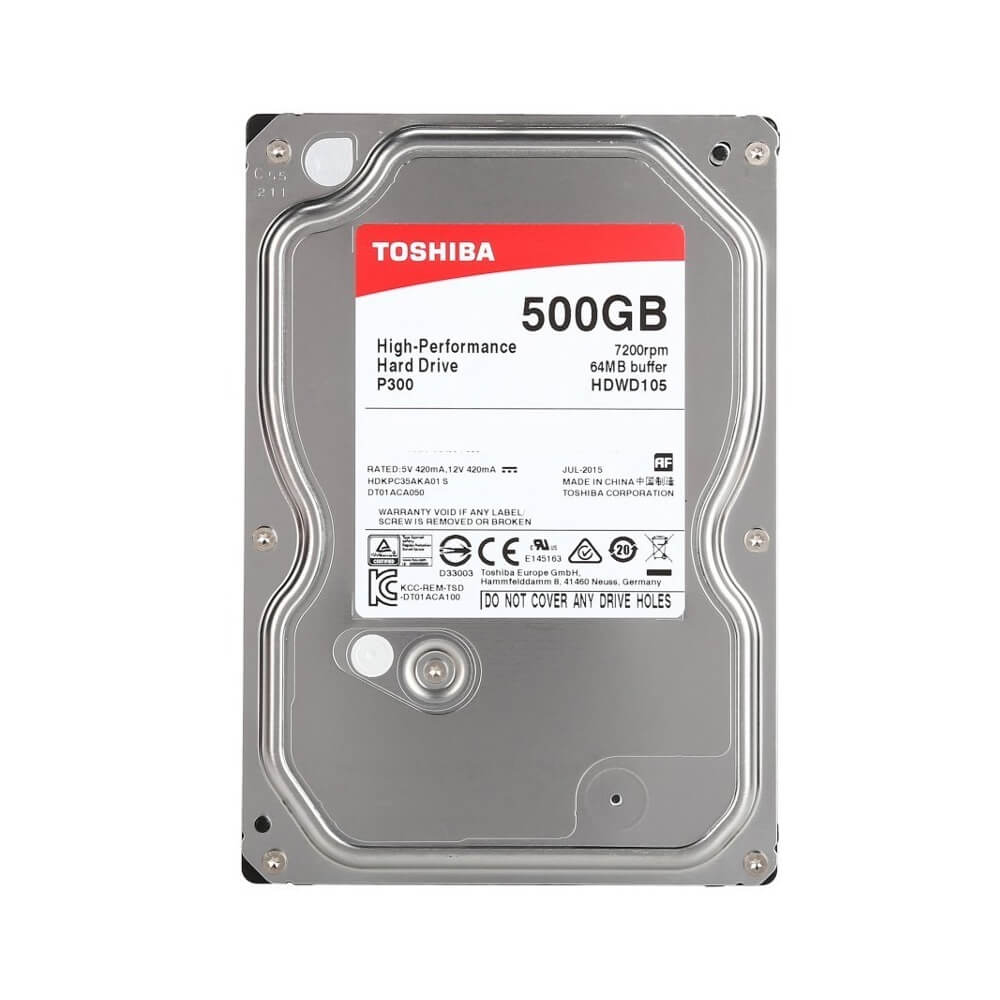 Disco Duro Interno Toshiba P300 500GB 3.5" SATA3 7200RPM, Nuevo, HDWD105XZSTA - Image 2