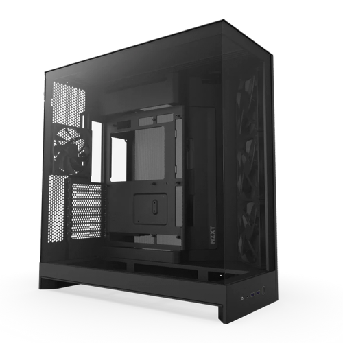Gabinete NZXT H9 Flow (2025), ATX Mid-Tower, Carcasa de Doble Cámara, Airflow para PC, Incluye 4 ventiladores, Back Connect Compatible, Negro, CM-H92FB-01/ NAVIDAD