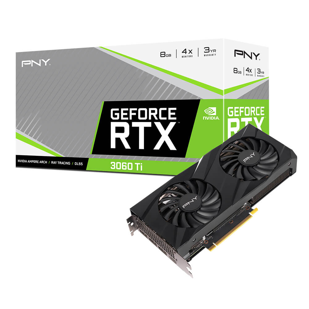 Tarjeta de video NVIDIA GeForce RTX 3060Ti 8GB, PNY Vero Dual Fan, LHR, 8GB 256-bit, GDDR6, PCI Express 4.0, VCG3060T8LDFBPB1