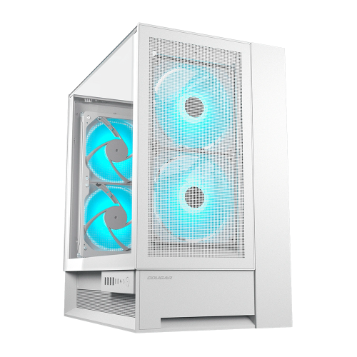 Gabinete Cougar OMNYX, RGB, Cristal Templado, Midi-Tower, Mini-ITX/Micro-ATX/ATX, USB 3.0/2.0, Sin Fuente, 4 Ventiladores Instalados, Blanco, 382WA30.0002