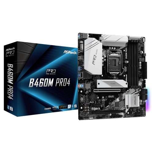 Tarjeta Madre Asrock B460M PRO4 DDR4 HDMI Socket LGA1200 Intel B460 ATX, DDR4, Intel Core 10th Generación