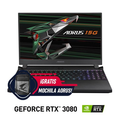 Laptop Gamer Aorus GeForce RTX 3080 GDDR6 8GB, INTEL CORE i7-10870H, 32GB RAM DDR4, 1TB PCIe SSD, 15.6" FHD X-Rite Delta E <1 240Hz, Windows 10 Home, 15G YC8LA2450SH