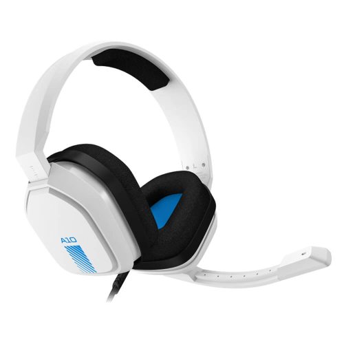 Diadema Gamer Logitech Astro A10 para PS4, Microfono, Jack 3.5mm, PS4 - XBOX, White-Blue - 939-001846