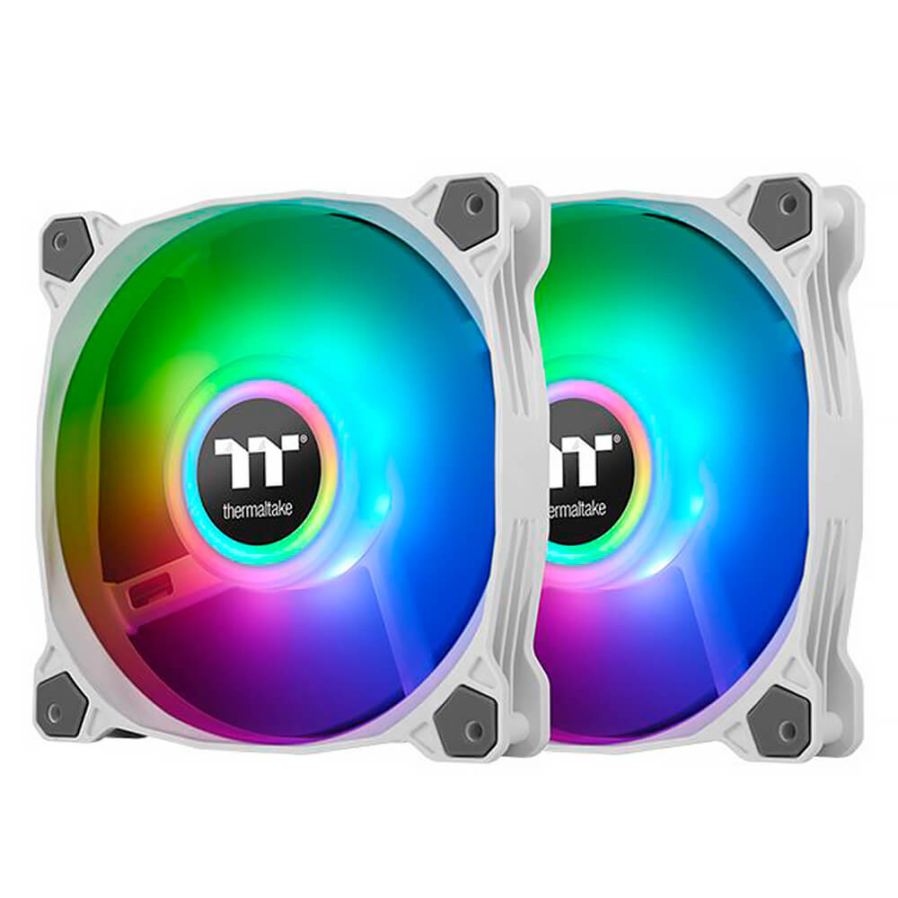 Kit de Ventiladores Thermaltake Pure Duo 12 ARGB White, 2x120mm, Incluye controlador, Admite conector 5V ARGB, CL-F097-PL12SW-B