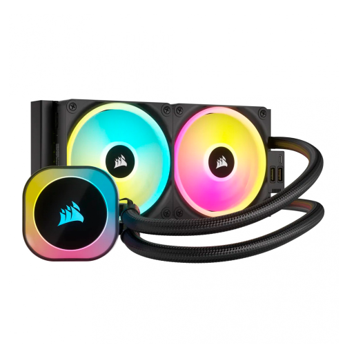 Enfriamiento Líquido Corsair H100i iCue Link RGB AIO 240, 2x120mm, Black, 480-2400 RPM, CW-9061001-WW